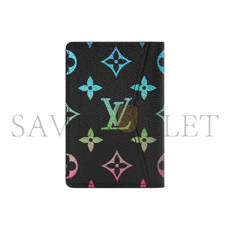 LOUIS VUITTON MURAKAMI MONOGRAM GRADIENT PRINT ALL OVER CARD HOLDER BLACK M14134 (11*7.5*1cm)